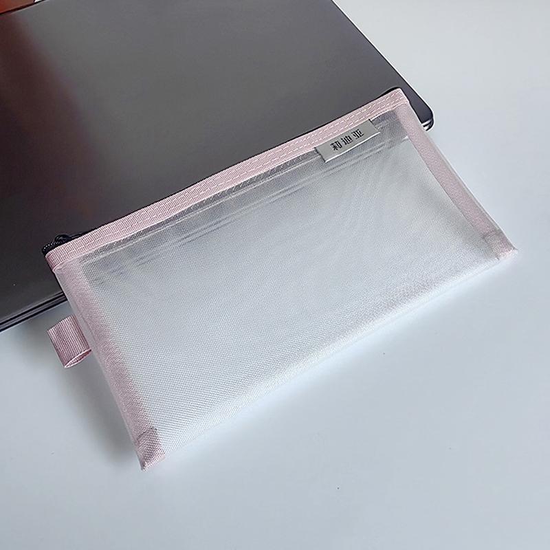 Makeup Pouch Lipstick Makeup Brush Storage Bags Student Transparent Mesh Pencil Case Ins Travel Cosmetic Organizer