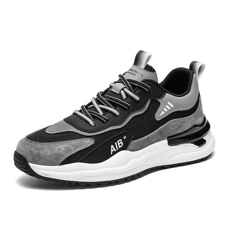 Quseek Scarpe Da Ginnastica Uomo - Grigie E Nere, Ammortizzate E Traspiranti, Suola Antiscivolo, Taglie 39-46 (44 EU)