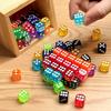 51pcs Colored Transparent Dices with Storage Box Set 14mm Acrylic Bulk 6 Sided Dices for Board Games Math Learning Classroom JXB