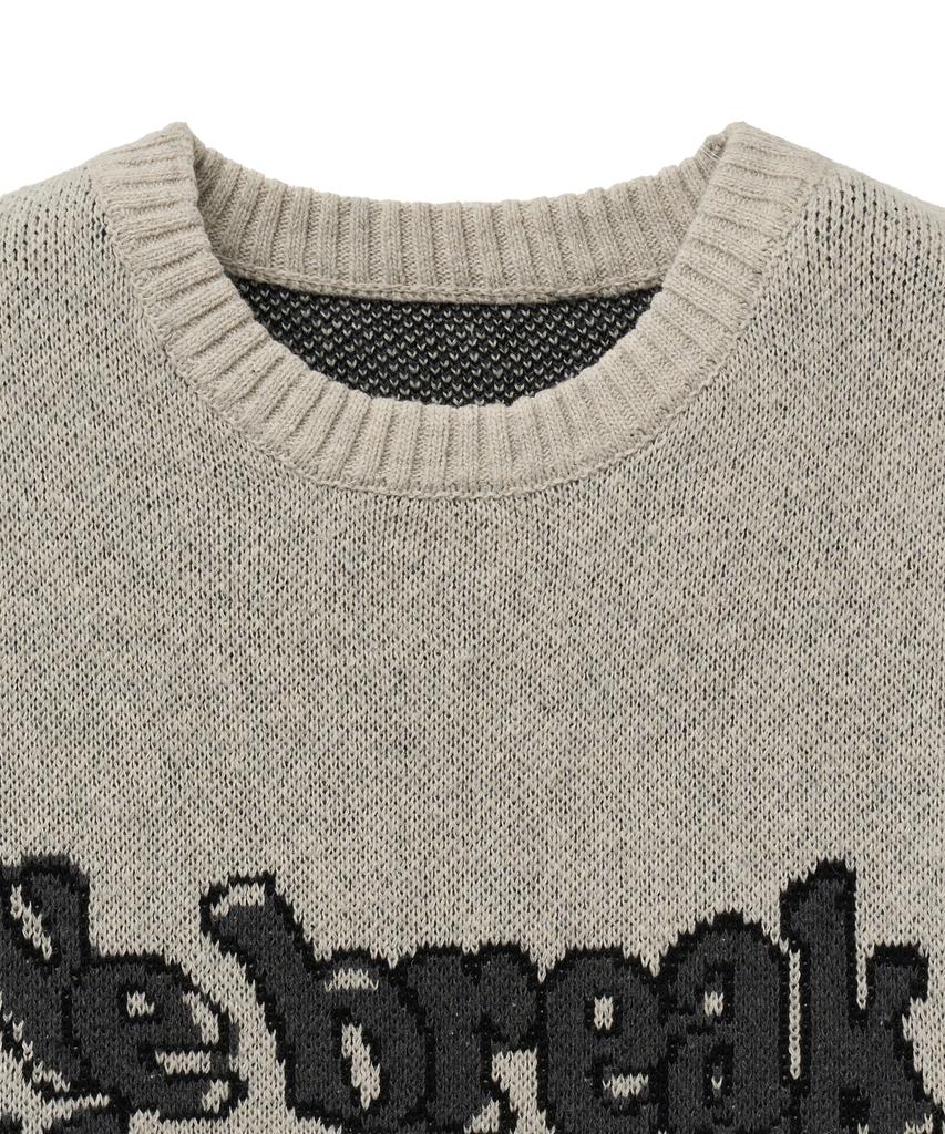 STANDARDERROR 87-Stan191 Art Lettering Oversized Jacquard Knit Gray