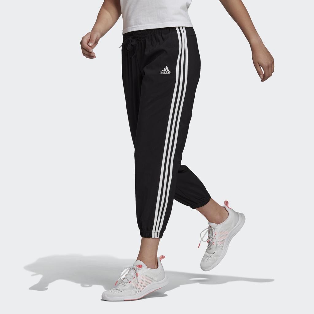 adidas Women's Black 3-Stripes Woven 7/8 Pants GM5559