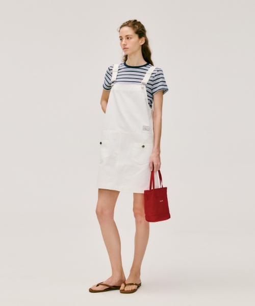 Depound Overalls Dress [White]