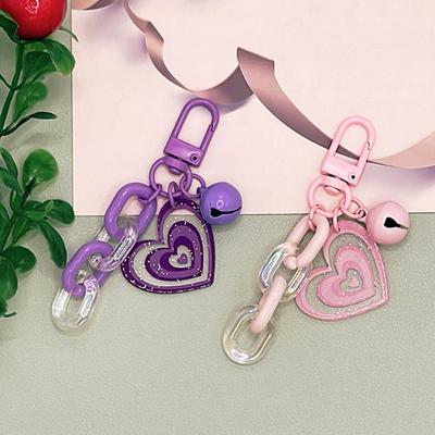 Niedlicher Schlüsselanhänger mit glitzerndem Herz, Handykette, Acryl-Anhänger, Schlüsselanhänger für Anti-Verlust-Kette, zum Aufhängen von Schmuck