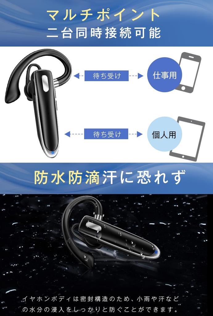 Bluetooth Single Ear Wireless Ear 15 Hours of Continuous LED Battery Level Charging Case Ideal for Business Working from Web and Compatible with