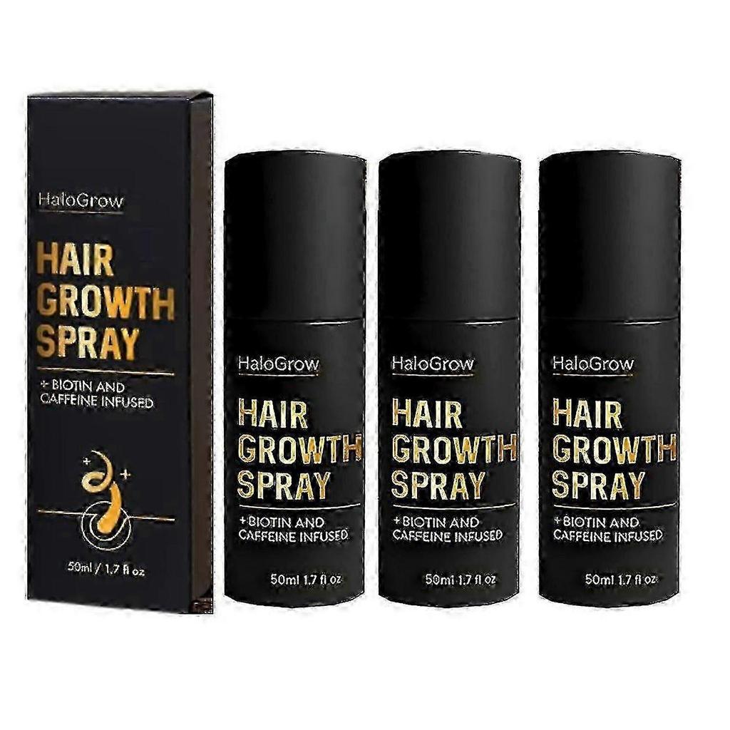 3 x 50 ml Haarwuchsspray mit Biotin und Koffein – Schnell wirkende Haarwuchsbehandlung für dünner werdendes Haar bei Männern und Frauen