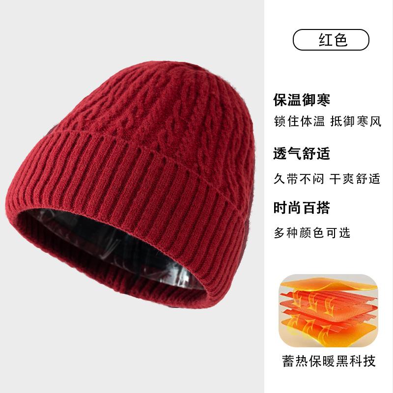 Winter hat men's cold-proof wool hat adult new plush warm versatile outdoor knitted hat