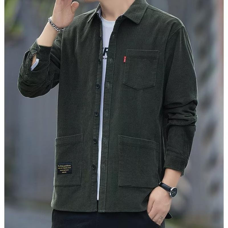 Men's Loose Casual Long-sleeved Shirt Jacket.