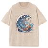 Skeleton Surfing Halloween Costume Surf Surfer Plus Size Men Clothing Graphic Tees Mens Streetwear Washed Shirt