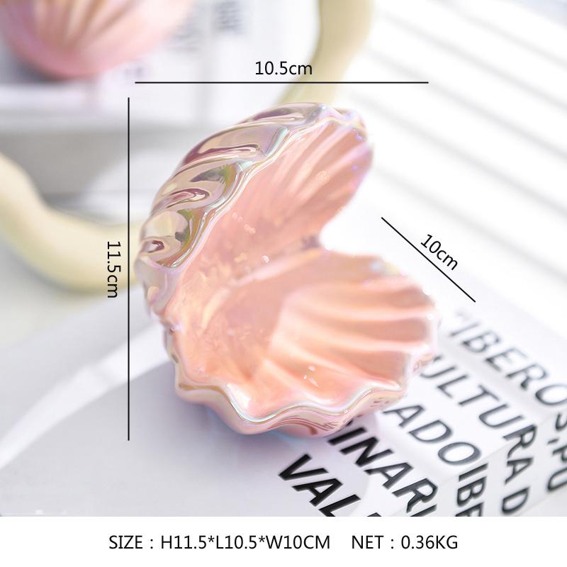Creative Shell Storage Jewelry Box Ceramic Crafts Dressing Table Necklace Earrings Display Tray Home Entrance Key Storage Tray