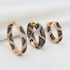 Manchettes d'oreilles en Zircon motif léopard avec divers clous de boucles d'oreilles tendance
