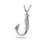 Stainless Steel Fish Hook Memorial Ashes Necklace Pendant Perfume Bottle