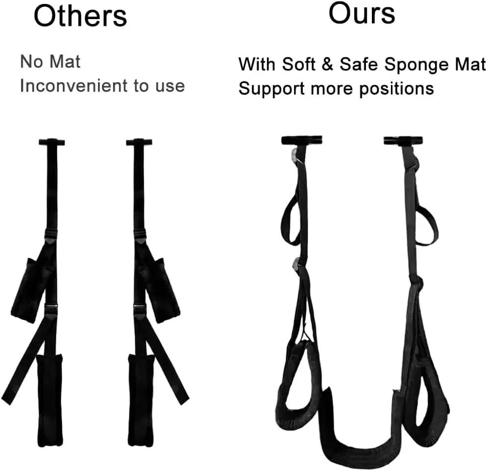 Hanging Adult Cushion Door Swing with Soft Seat & Leg Pad Over the Door Sex Swing M Split Leg Strap Sex Toys for Couples