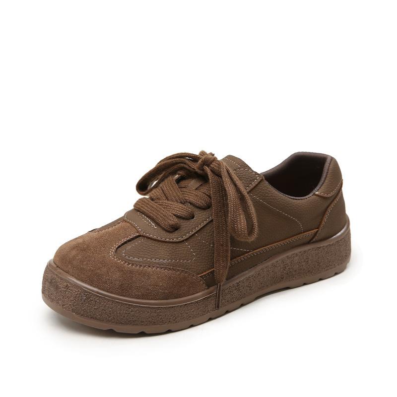 Genuine Leather Women Shoes Flat Soft Ladies Casual Shoes Brand Black Brown Comfortable Plus Size 41