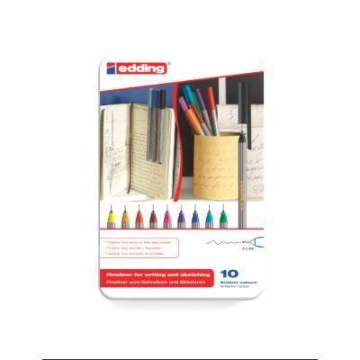 Feutres fins - EDDING - Boite de 10 - Multicolore - Pointe fine