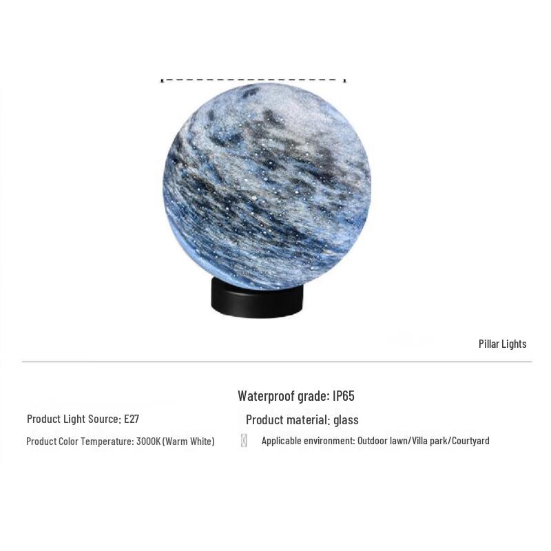 Outdoor Waterproof Planet Garden Post Light