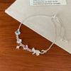 New Silvery Geometric Sparkling Zircon Cat Bracelet for Women Unique Trend Fashion Personality Sweet Versatile Jewelry Gift