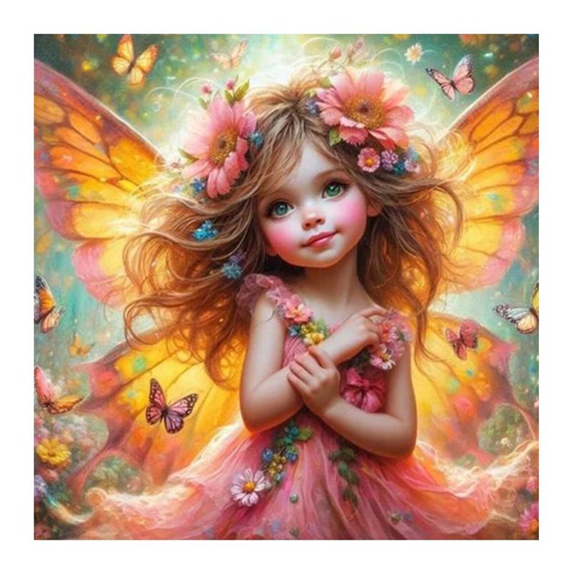 

DIY 5D Алмазная Картина Фея Полная Круглая Мозаика Пейзаж Картина Вышивка Крестом Набор Искусство Стразы Домашний Декор Подарок Round 20x20cm