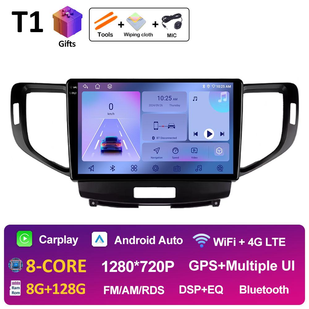 Android Auto Wireless Carplay For Honda Accord 8 2008 2009 2010 2011 2012 GPS Navi 2.5D Touch Screen Cooling Fan Auto Tools WIFI