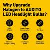2X AUXITO H4 9003 HB2 16000LM LED Headlight High Low Beam Bulbs 6000K X1 EXV