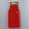 Adjustable PU Leather Apron with Pocket Waterproof Pinafore Oil Resistant Apron for Home Cooking and Kitchen Cleaning