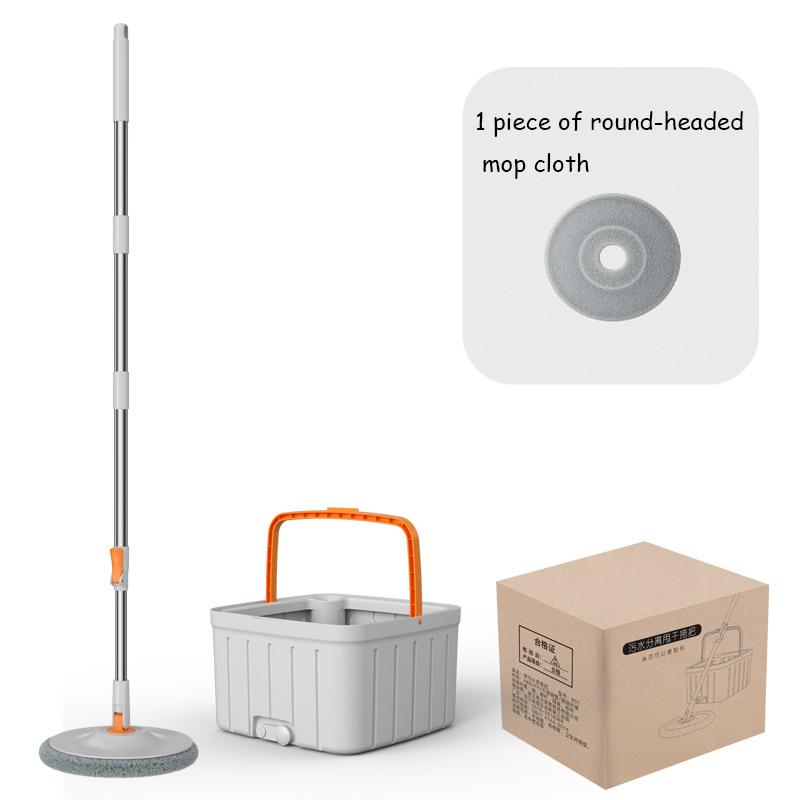 Wet and Dry Bucket Mop Set - 360° Rotating Mop-Head with Extendable Handle Self-Separation for Dirty & Clean Water Bucket Mop