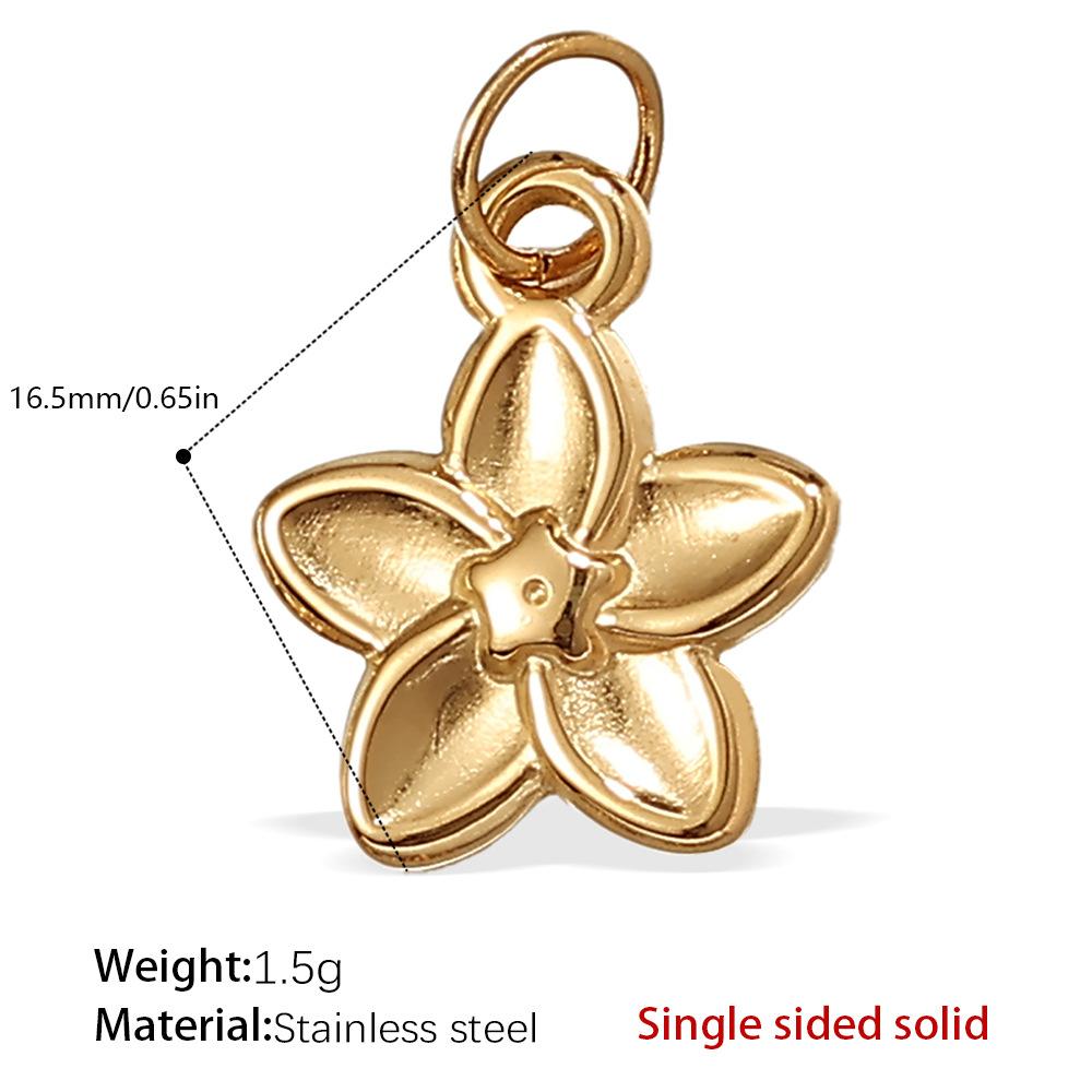 Stainless Steel Gold-Plated Pendant Jewelry Butterfly Flower Leaf Shape Pendant