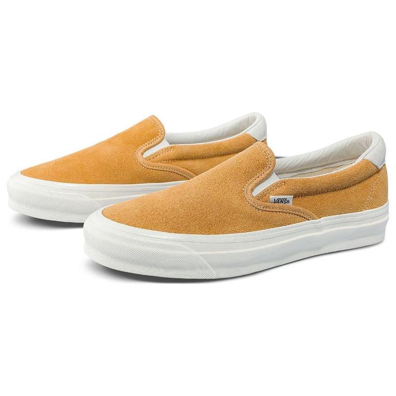 Vans Slip-On 59 LX Fashion Wear-resistant Low Top Skate Shoes Unisex Yellow VN0007QEYLW