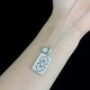 925 Sterling Silver Vintage Diamond Pendant Necklace – French Retro Court Style for Women