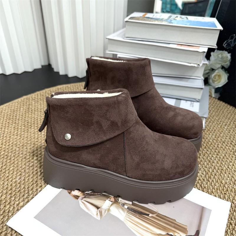 New Thick-soled Heightening Snow Boots Women's 2025 New Winter Warm Boken Shoes Piled Thickened Cotton Shoes Women's Boots
