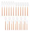 Newest Orange Silver 304 Stainless Steel Dinnerware High Quality 24Pcs Cutlery Set Matte Blue Flatware Knife Fork Spoon Hanging Tableware Set