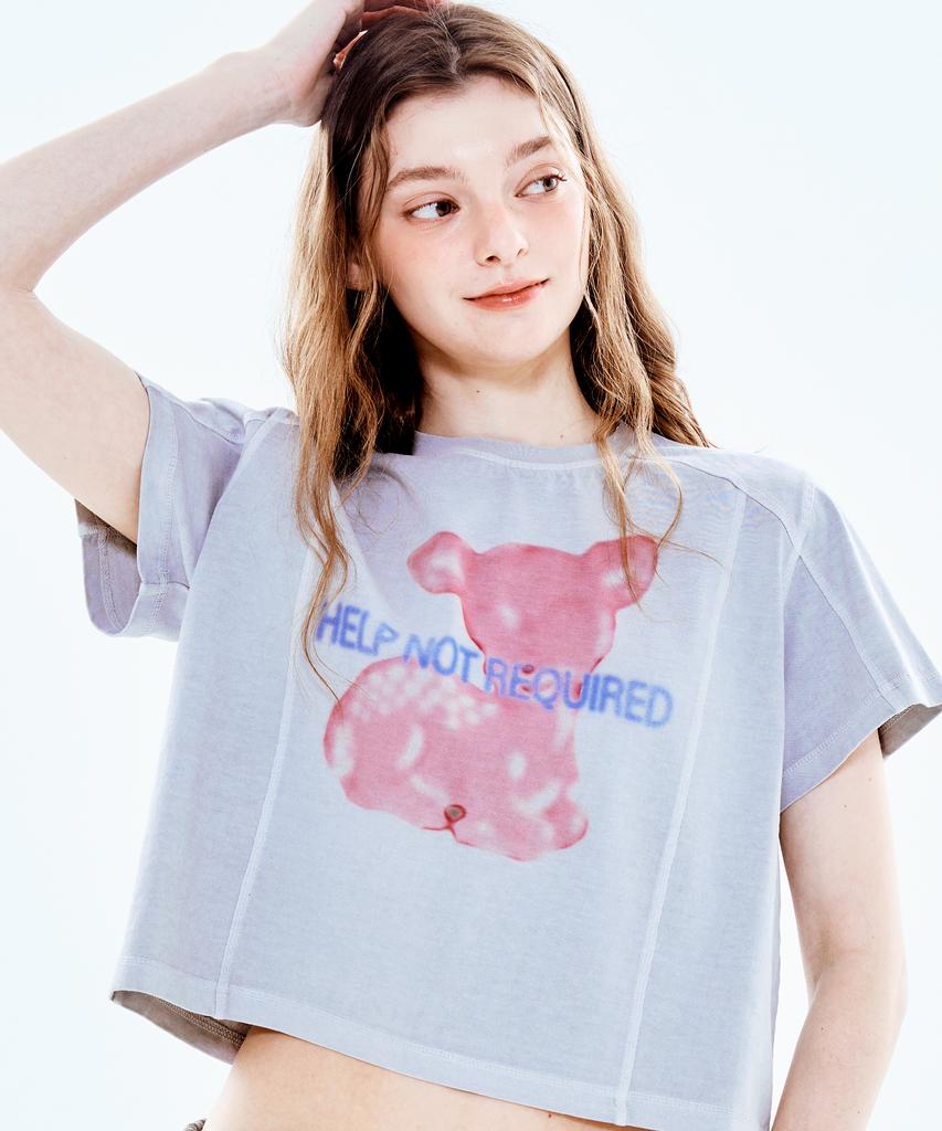 Soipeuyukaen Pigment Print Semi-Crop T-Shirt