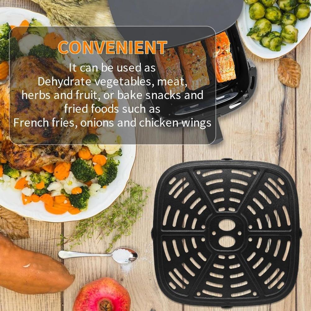 1 Set Air Fryer Grill Plate With Air Fryer Rubber Bumpers 24*24cm For Holstein Housewares Air-Fryer,Grill Pans Replacement Parts