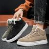 Fashion Men's Fashion Trend Casual Warm Thick Soled Plush Shoes 2025 Winter Comfortable Versatile High Top Non Slip Chunky Cotton Shoes