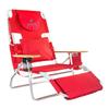 3-in-1 Padded Beach Chair w/ Face Cushion Arm Holes Folding Recliner Adjustable Backrest Footrest Cup Holder Side , Customized