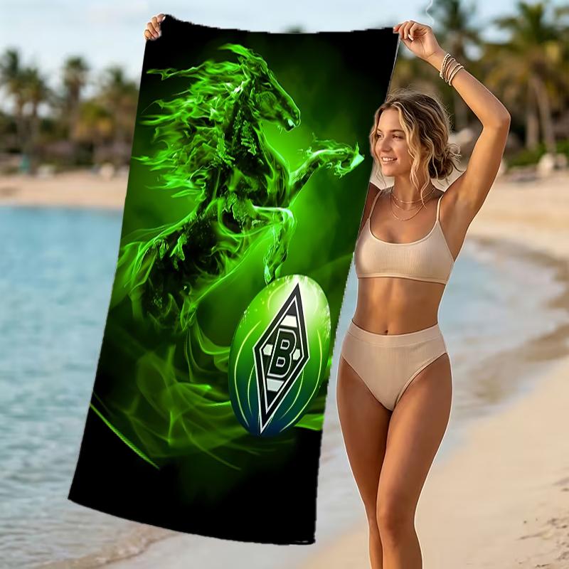 Beach Towel with Borussia Monchengladbach logo Pattern - soft,absorbent,machine washable Lightweight&Modern,swimming,Travel Essentials