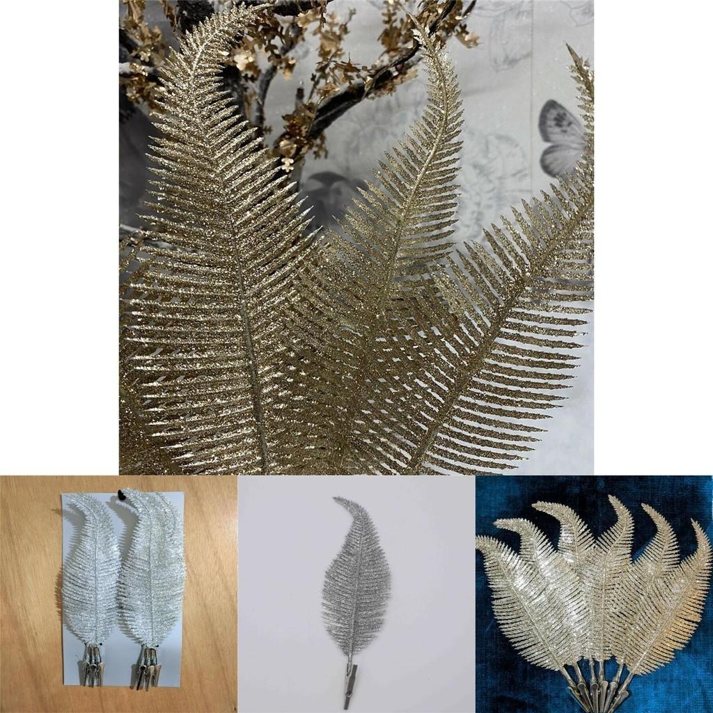 Elegant Clip On Feather Glitter Baubles For Stunning Christmas Tree Decor