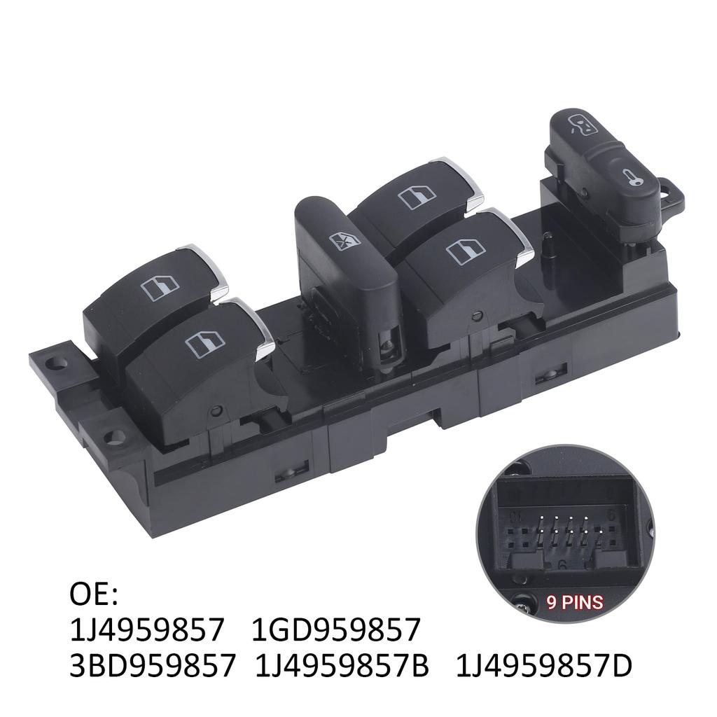 Power Window Switch 1J4959857 3BD959857 1J4959857D 1J4959857C Driver Side For VW Golf 4 Jetta MK4 Bora Passat B5 Plastic 12V