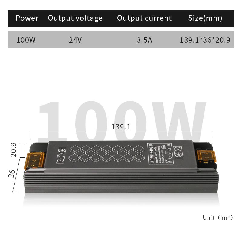 Ultra Thin LED Power Supply DC24V Lighting Transformers 60W 100W 150W 200W 300W 400W AC220V Driver For Strip Underground Lamp