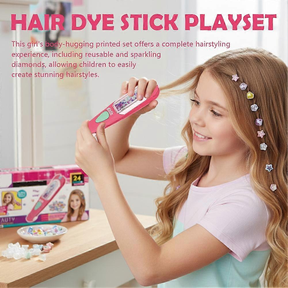 Perlenmaschinen-Spielzeugset Glitzer-Diamant-Styling-Werkzeuge Haar-Edelstein-Styling-Set