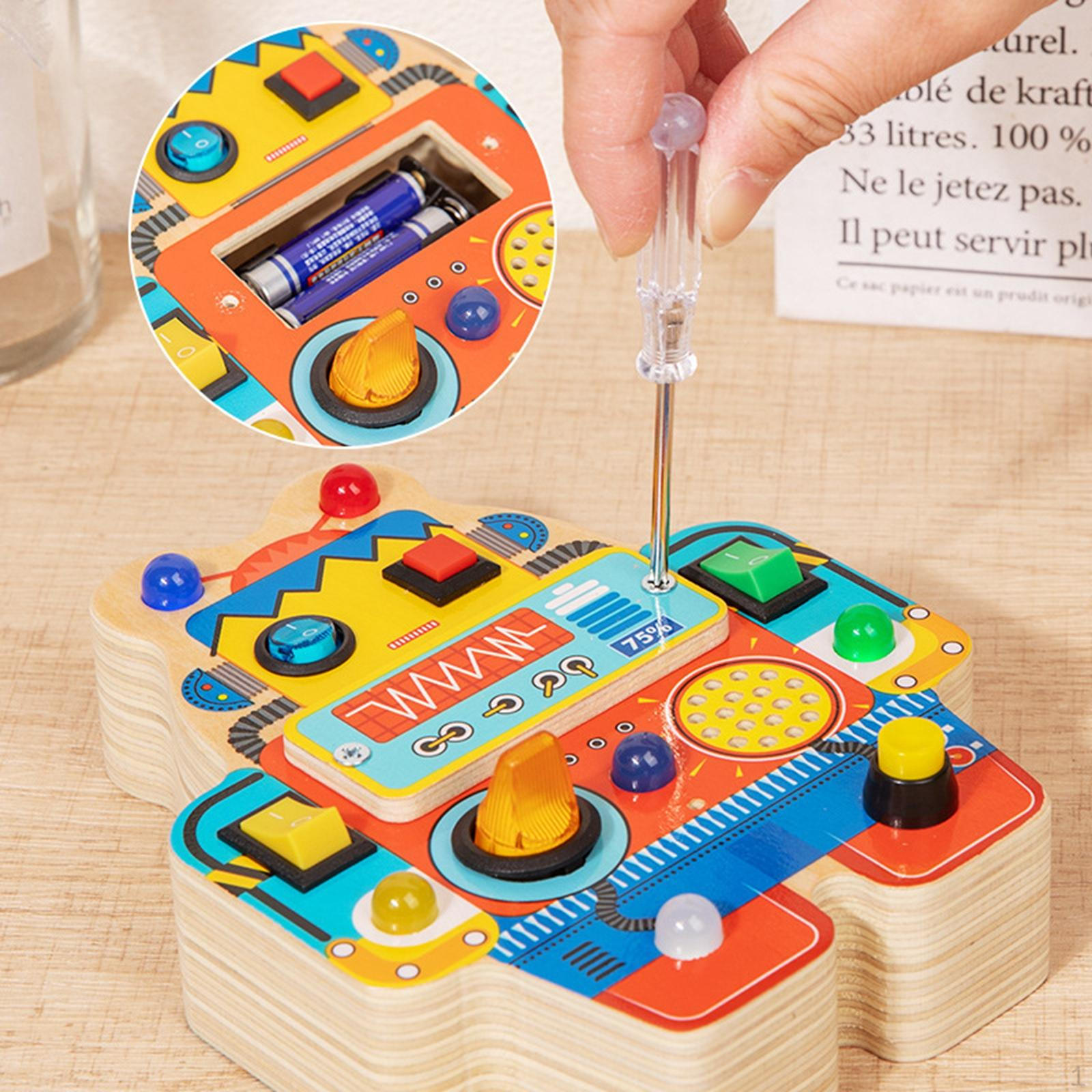 

Robot Busy Board Wooden Sensory Toy Boy Girls Activity Travel Aged 3+ Educational Birthday Gift