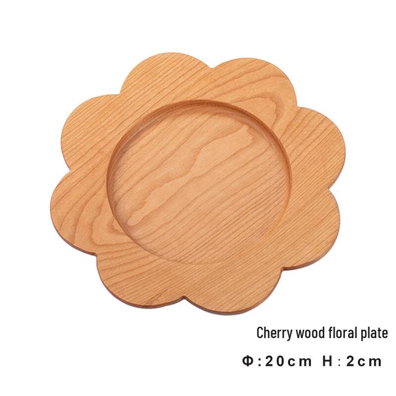 TLXT Cherry Wood Floral Tray