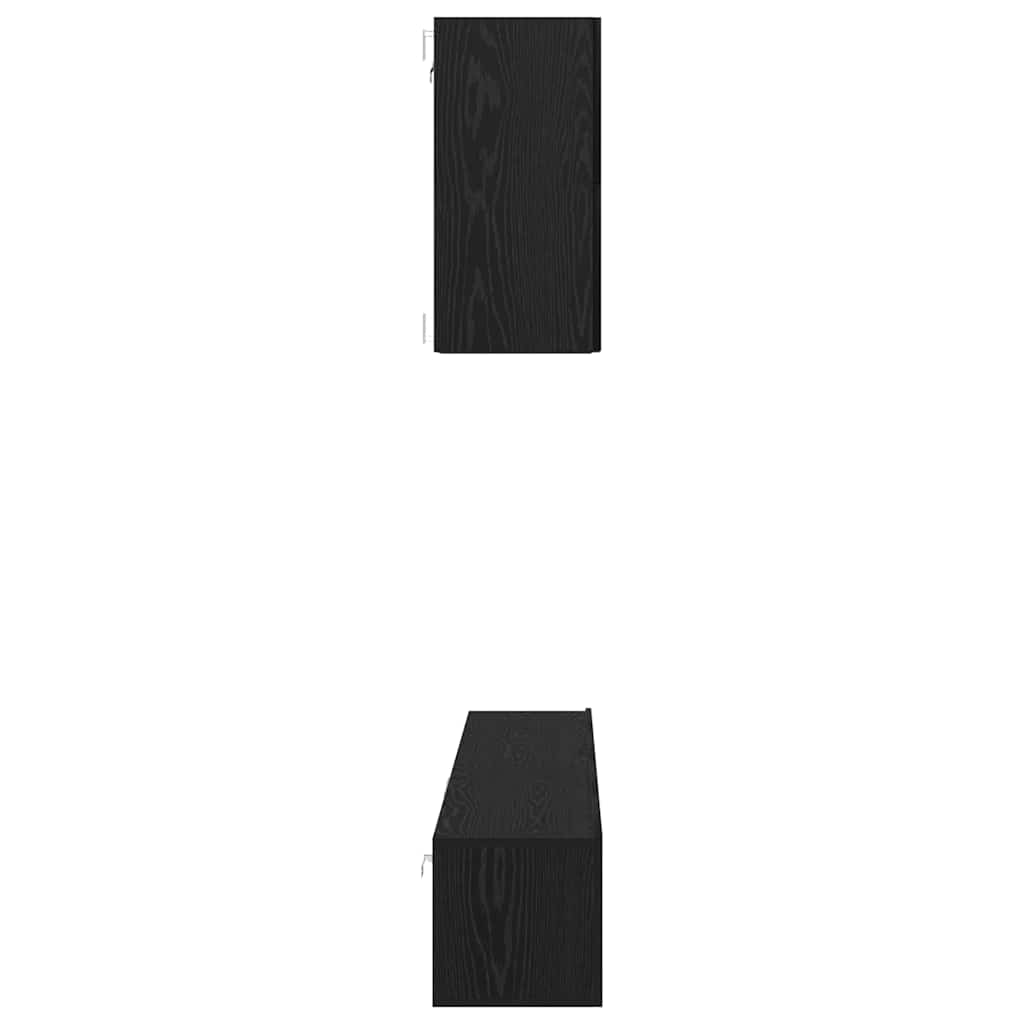 TV Cabinet Set 5 pcs Black Oak Effect Particleboard