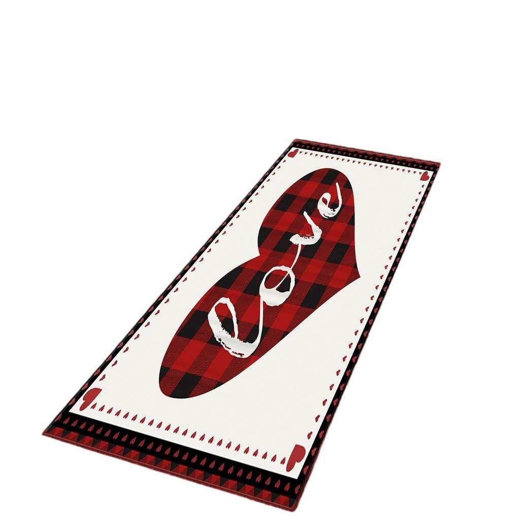 Valentine'S Day Carpet Long Floor Mat Love Theme Doormat
