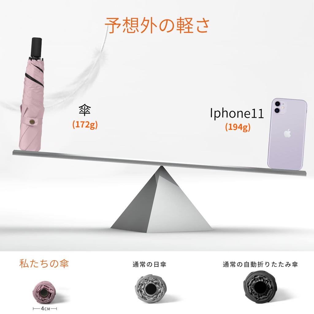 JARMUI Skládací Ultra Lehký UV Ochrana Světlo Teplo Pro Slunečno a Deštivo 300T Super Voda Skládací Deštník pro Ženy a Větruodolný a Voda Snadný