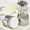 5pcs 5 Sizes Stainless Steel Cookie Cutter Set Square/Round Sandwich Mold Biscuit Mold  Scone