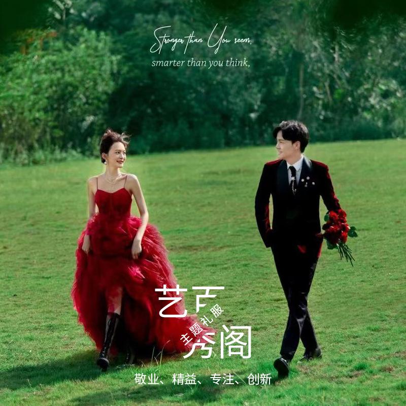 

Красный 2025 новая одежда для пары вопрос пышное свадебное платье XXXL