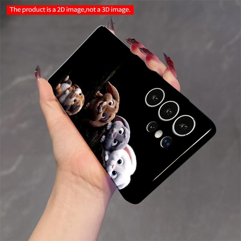 2DFlat Samsung phone case Cute Bunnies Stacking on Rock Applicable to Galaxy S22 S23 S24 S25ULTRA S26 A12 A13 A14 A15 A16