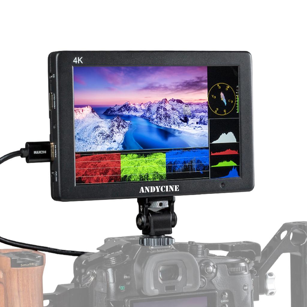 ANDYCINE T7 Plus 7palcový DSLR fotoaparát Field Monitor Režisér Video Monitor 3D Luts Jas 450 nitů