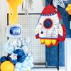 Pull String Rocket Ship Pinata Rocket Pinatas with Blindfold Bat Stick Confetti for Kids Space Themed Birthday Party Supplies
