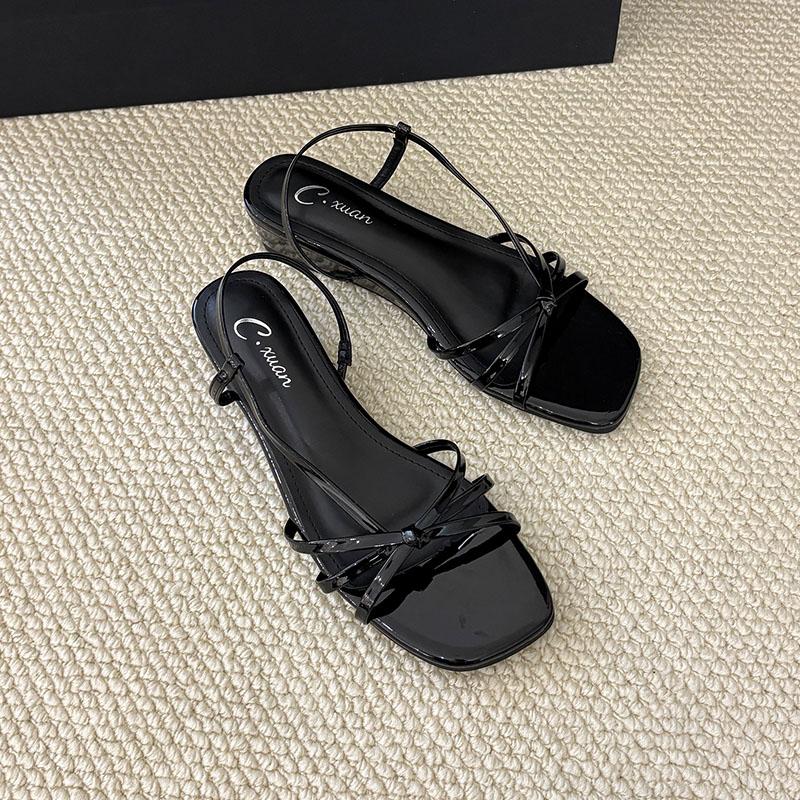 Moda Moda Nodo a Farfalla Sandali Zeppa Donna Scarpe Slip-On Scarpe con Cinturino Sandali con Tacco Donna Scarpe Donna